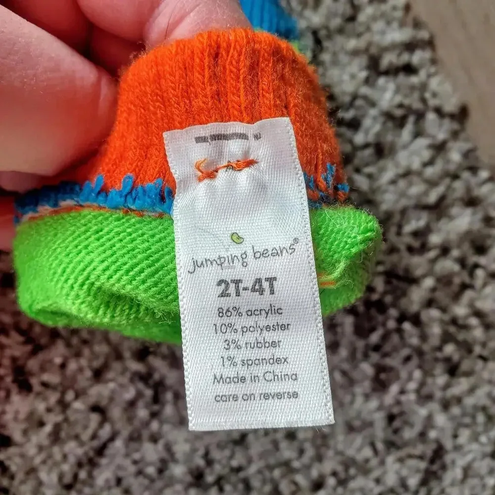 Jumping Beans Toddler Size 2T-4T Mittens Bundle Blue Green Orange EUC